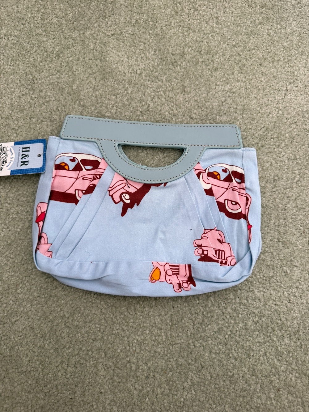 Light Blue Printed hot rod rockabilly Top-Handle Women's Clutch